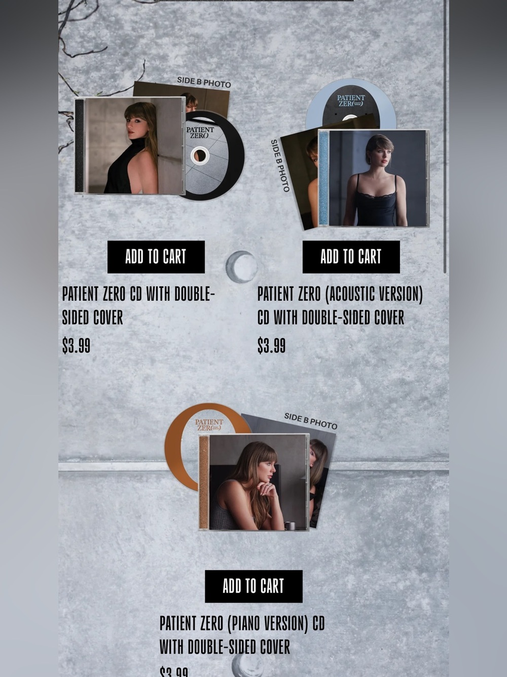 Taylor Swift Patient Zero Collector Edition CD’s BUNDLE FULL SET SEALED PRESALE